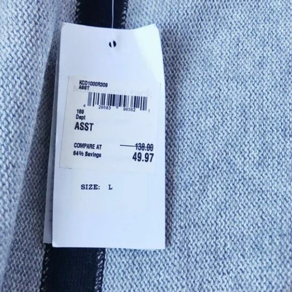 NWT Alberto Makali Gray & Black Fringed Open Shawl Sweater Women's Size Large - Picture 5 of 8